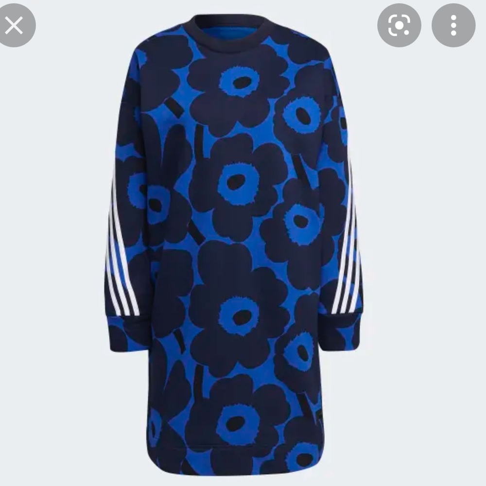 Adidas x Marimekko blue sweatshirt dress